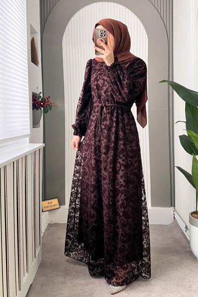 Ahlas elbise Kahverengi