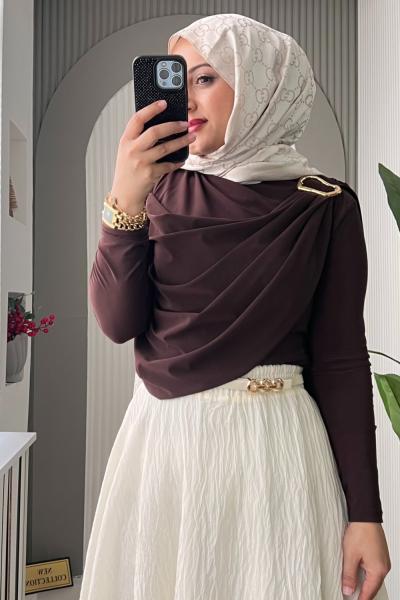 Bluz Kuğu Kahverengi