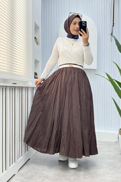 Bohem Kraş Etek Kahverengi