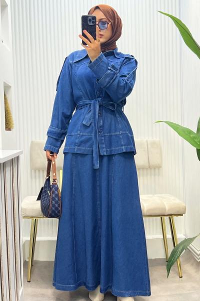 BURÇE ETEKLİ TAKIM Mavi