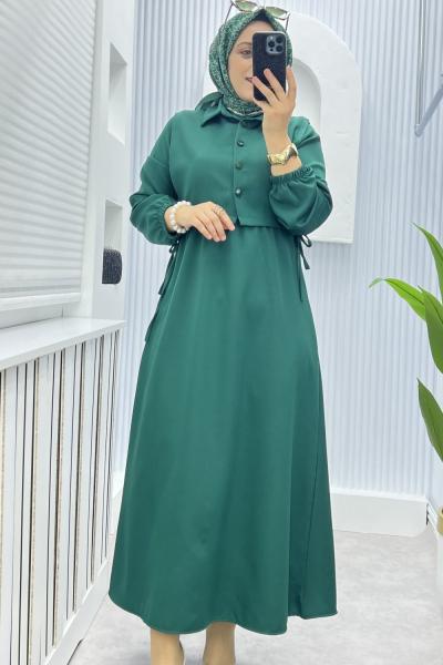 CROP YELEK ELBİSE Yeşil