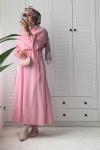 CROP YELEK ELBİSE Pembe