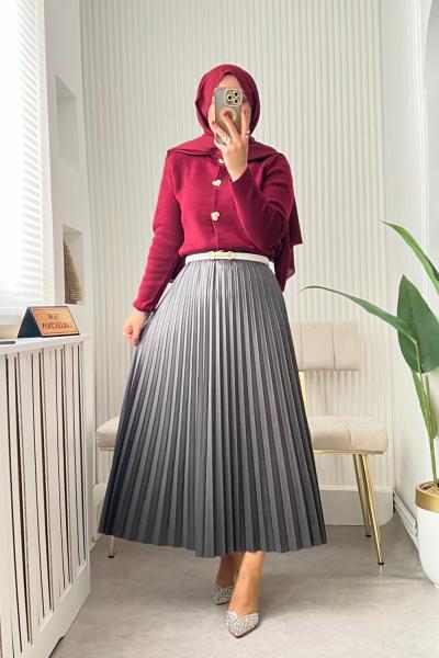 ELİZ KOMBİN Bordo Gri