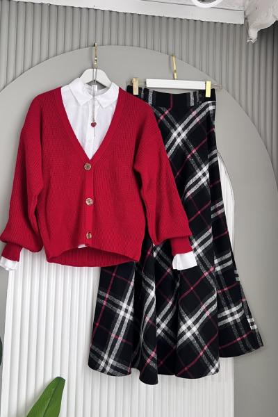 Ella 3 lü Takım Kırmızı