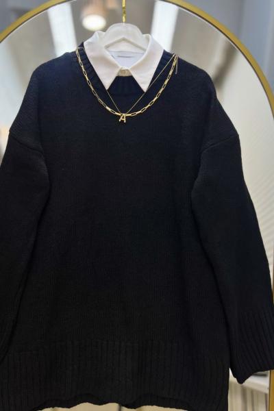 Fenomen Oversize Kazak Siyah