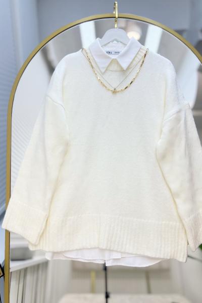 Fenomen Oversize Kazak Ekru