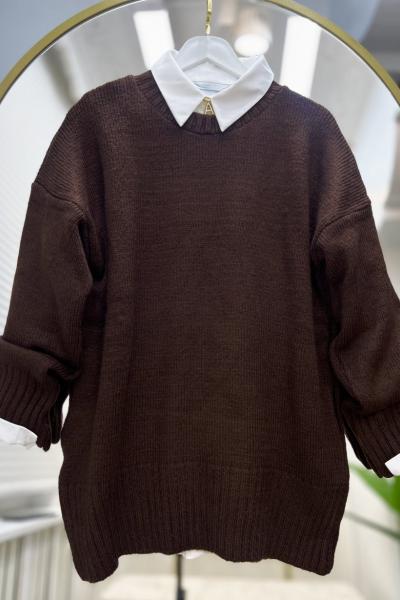 Fenomen Oversize Kazak Acı Kahve