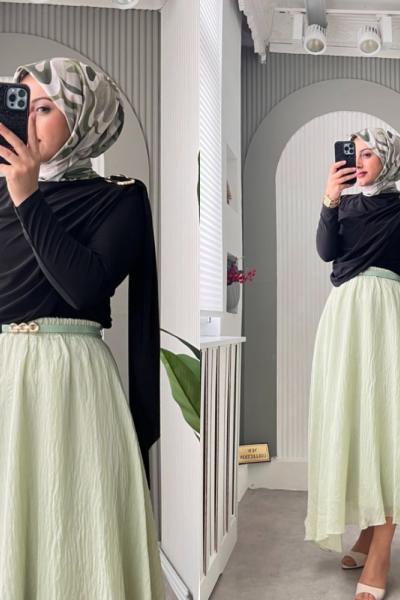 Kuğu Kombin siyah yeşil