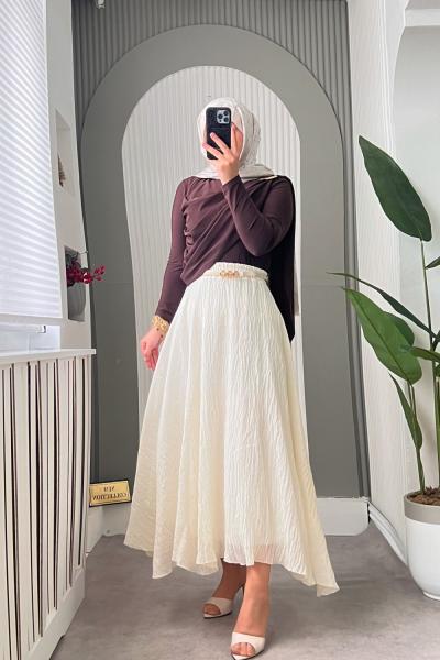 Kuğu Kombin ekru kahve