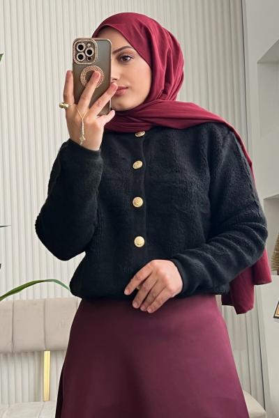 Lüx Tedyy Hırka Siyah