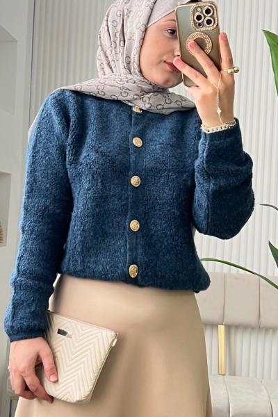 Lüx Tedyy Hırka Petrol Mavisi