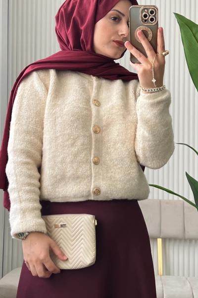 Lüx Tedyy Hırka Taş Rengi