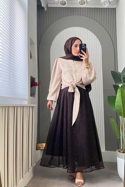 Melodi Takım Bej Kahve