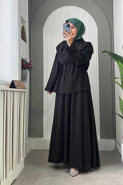 Mery Şal takım  Siyah