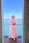 Pelerin Elbise Pembe
