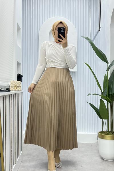 Plise Etek Camel