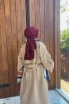Premium Uzun Trenç  Camel
