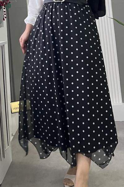 PUANTİYELİ ETEK Siyah