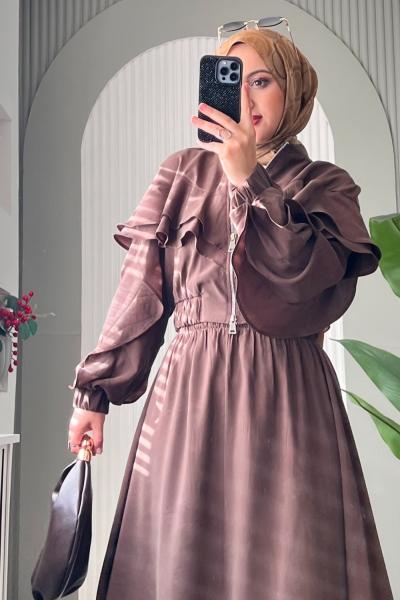 Roxsana Etekli Takım Kahverengi