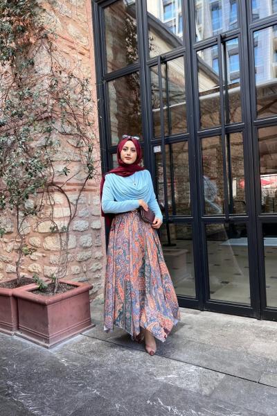 Şal Desen Takım Mavi