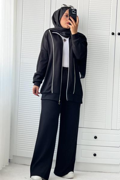 ŞERİTLİ OYŞ TAKIM Siyah