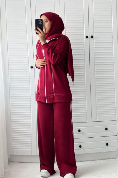 ŞERİTLİ OYŞ TAKIM Bordo