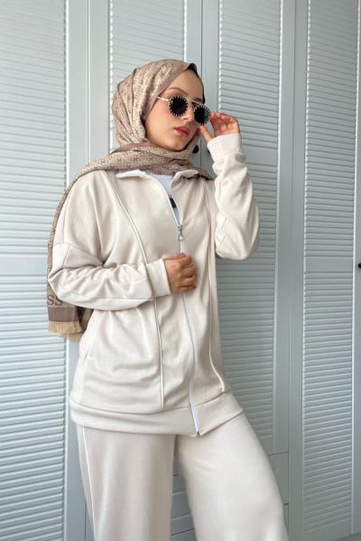 ŞERİTLİ OYŞ TAKIM Taş Rengi