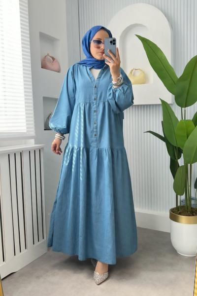 VİOLE KOT ELBİSE Açık Mavi