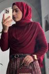 Degaje yaka bluz Bordo