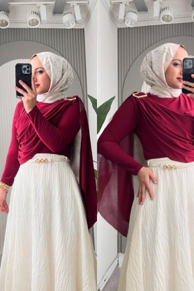 Bluz Kuğu Bordo