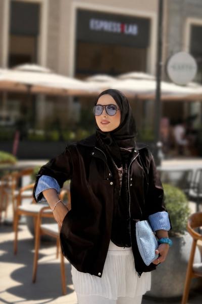 Katlamalı Kollu Kahverengi  / Trençkot Acı Kahve